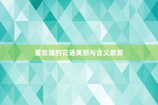 蓝玫瑰的花语美丽与含义默契