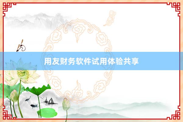 用友财务软件试用体验共享